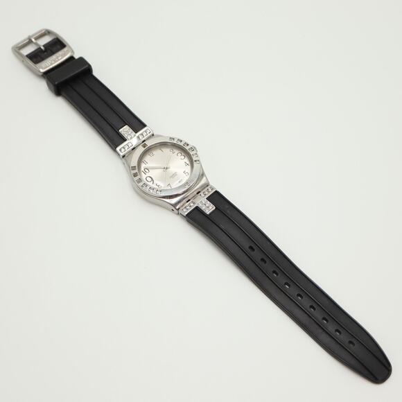 Swatch Irony Fancy Me Watch Women 32mm Gem Silver Tone Date 2006 w New Battery main image 16